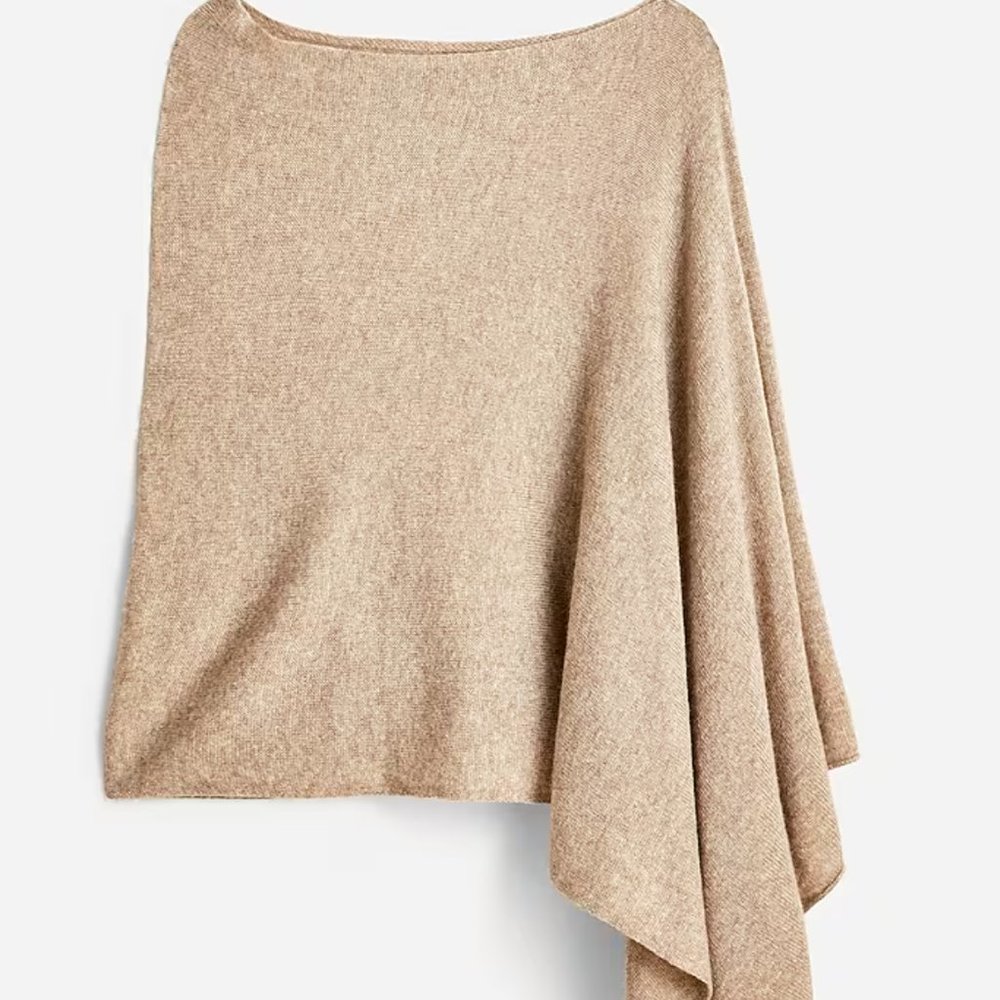Cashmere-wool blend poncho